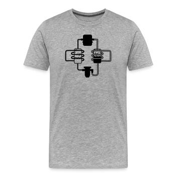 Heat pump - Men's Premium Organic T-Shirt - heather grey - Front - Damien (186cm)