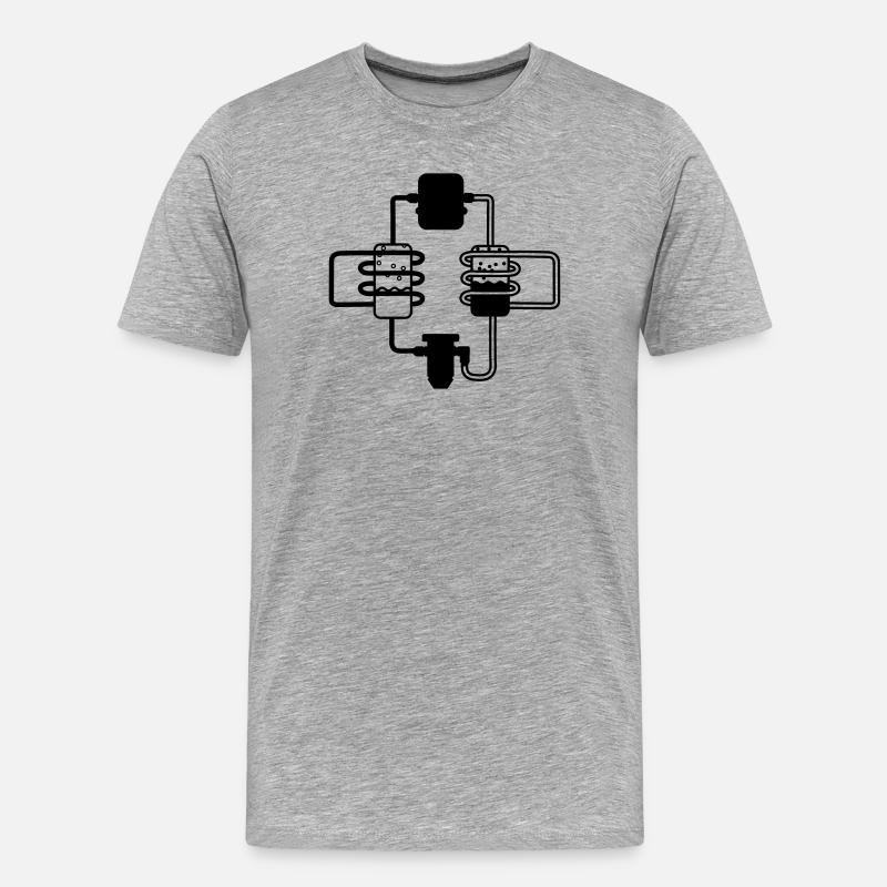 Wärmepumpe - Männer Premium Bio T-Shirt - Grau meliert