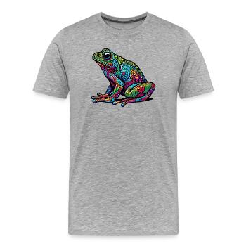Grenouille - T-shirt bio Premium Homme - gris chiné - Devant - Damien (186cm)