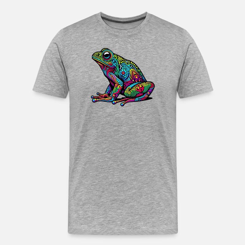 Frosch - Männer Premium Bio T-Shirt - Grau meliert