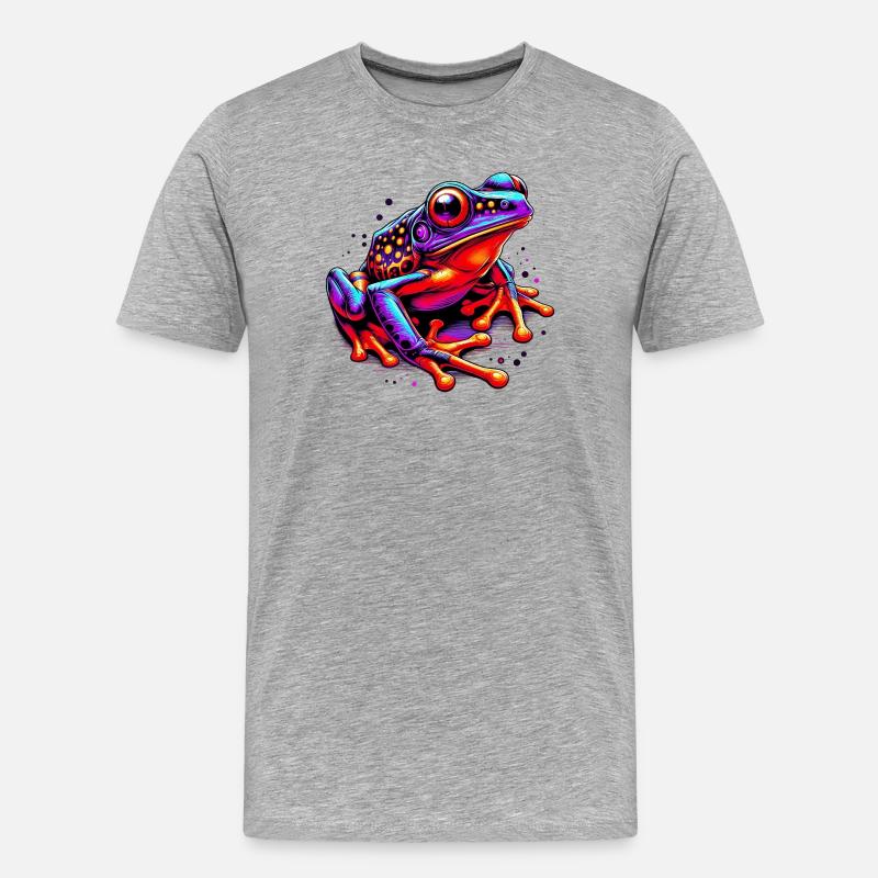 Frosch - Männer Premium Bio T-Shirt - Grau meliert