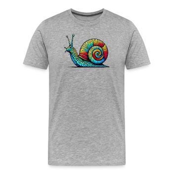 Schnecke - Männer Premium Bio T-Shirt - Grau meliert - Vorne - Damien (186cm)