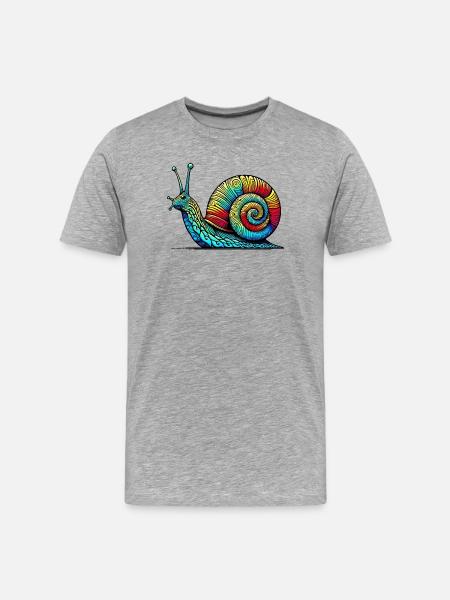 Schnecke - Männer Premium Bio T-Shirt - Grau meliert
