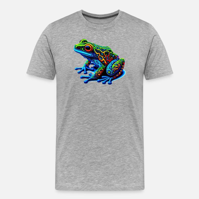 Frosch - Männer Premium Bio T-Shirt - Grau meliert