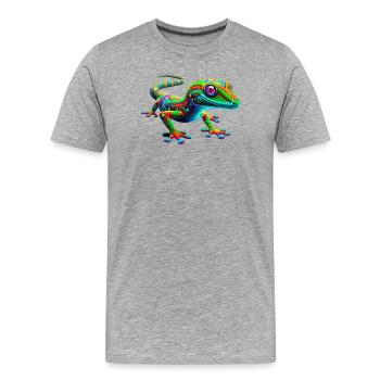 Gecko - T-shirt bio Premium Homme - gris chiné - Devant - Damien (186cm)