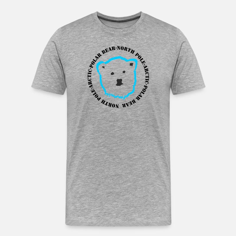 Eisbär 4 - Männer Premium Bio T-Shirt - Grau meliert