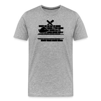 Clou et truelle joints avec le mur - T-shirt bio Premium Homme - gris chiné - Devant - Damien (186cm)