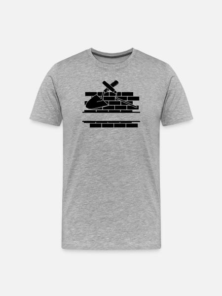 Joint nail and trowel with wall - Men's Premium Organic T-Shirt - heather grey