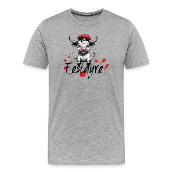 Festayre! Féria de Béziers, Dax, Nîmes, Bayonne - Men's Premium Organic T-Shirt - heather grey - Front - Damien (186cm)
