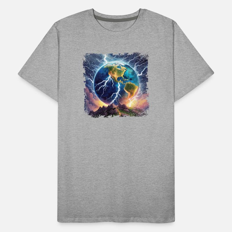 Globe strewn with lightning Men's Premium Organic T-Shirt