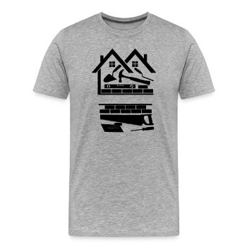 Construction company homes logo - Men's Premium Organic T-Shirt - heather grey - Front - Damien (186cm)