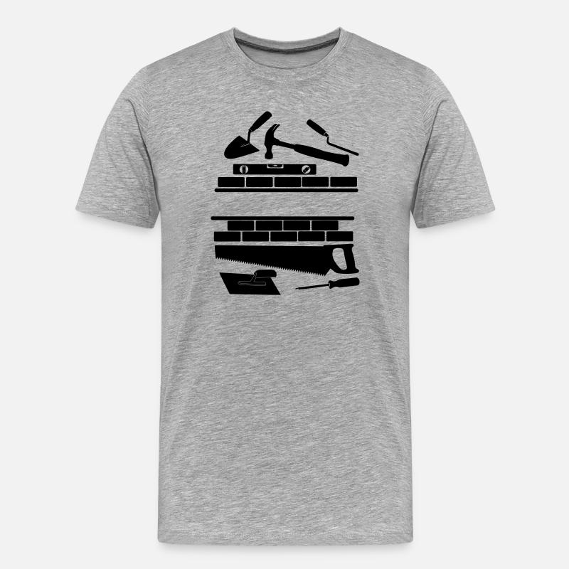 Logo des Bauunternehmens - Männer Premium Bio T-Shirt - Grau meliert
