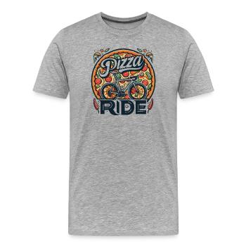 Pizza Bike Ride Design - Men's Premium Organic T-Shirt - heather grey - Front - Damien (186cm)