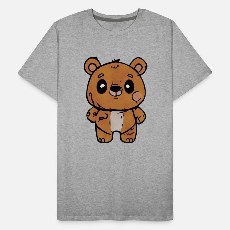 Cartoon Bear With Friendly Expression Men's Premium Organic T-Shirt