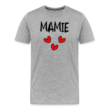 MAMIE - T-shirt bio Premium Homme - gris chiné - Devant - Damien (186cm)