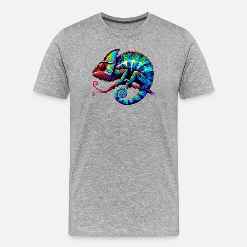 Chamäleon - Männer Premium Bio T-Shirt - Grau meliert