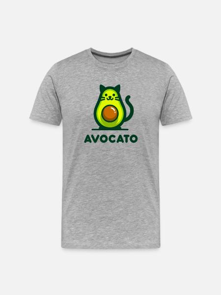 Avocato – Cat-Avocado Blend - Men's Premium Organic T-Shirt - heather grey