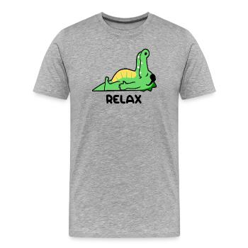 Krokodil entspannen - Männer Premium Bio T-Shirt - Grau meliert - Vorne - Damien (186cm)