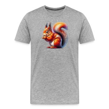 Écureuil - T-shirt bio Premium Homme - gris chiné - Devant - Damien (186cm)