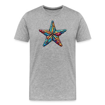 Étoile de mer - T-shirt bio Premium Homme - gris chiné - Devant - Damien (186cm)