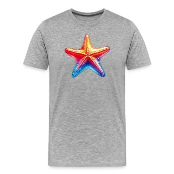 Étoile de mer - T-shirt bio Premium Homme - gris chiné - Devant - Damien (186cm)