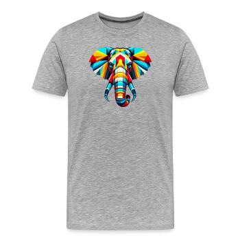 Elefant Pop Art - Männer Premium Bio T-Shirt - Grau meliert - Vorne - Damien (186cm)