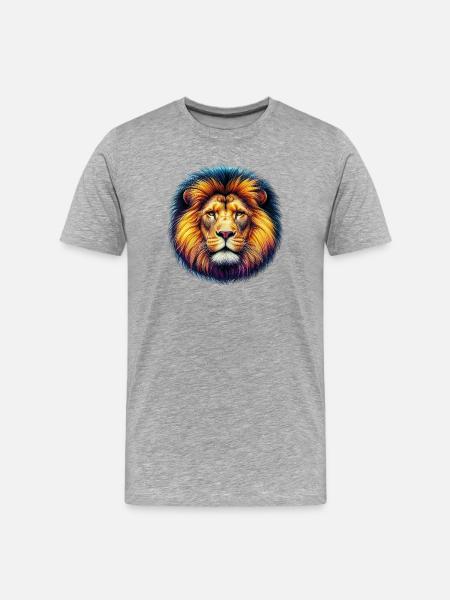 Lion - T-shirt bio Premium Homme - gris chiné