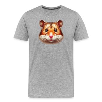Hamster - T-shirt bio Premium Homme - gris chiné - Devant - Damien (186cm)