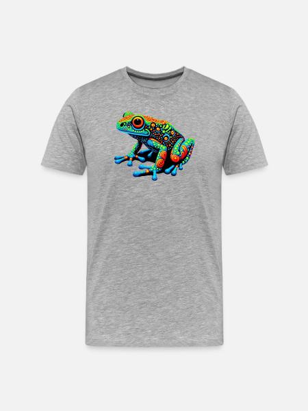 Frosch - Männer Premium Bio T-Shirt - Grau meliert
