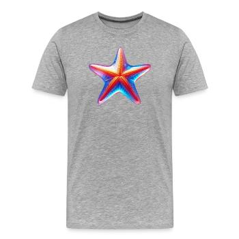 Étoile de mer - T-shirt bio Premium Homme - gris chiné - Devant - Damien (186cm)