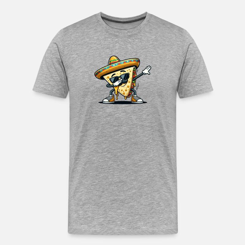 Quesadillas Essen Dabbing Mexiko - Männer Premium Bio T-Shirt - Grau meliert