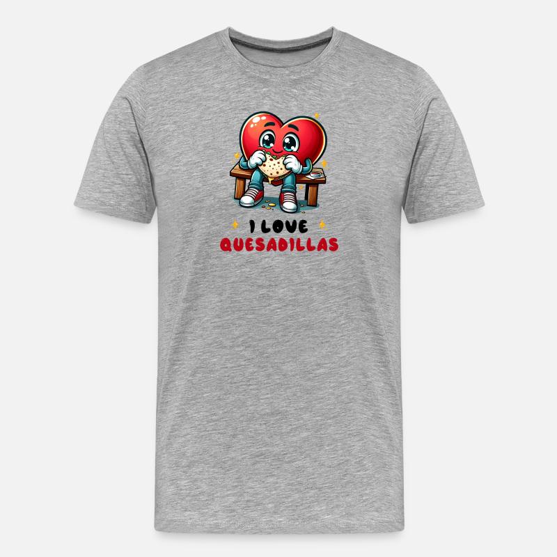 Ich liebe Quesadillas Mexiko - Männer Premium Bio T-Shirt - Grau meliert