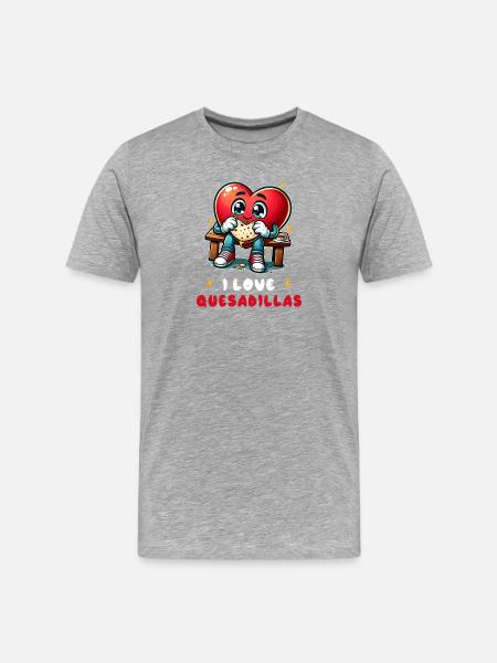 J'aime les Quesadillas Mexico - T-shirt bio Premium Homme - gris chiné