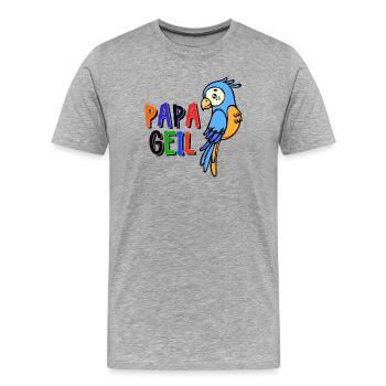 Dschungel Zoo Spruch Zootiere Afrika Papagei - Männer Premium Bio T-Shirt - Grau meliert - Vorne - Damien (186cm)