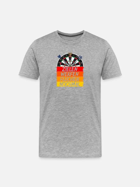 Zielen, Werfen, Fluchen, Nochmal - Männer Premium Bio T-Shirt - Grau meliert