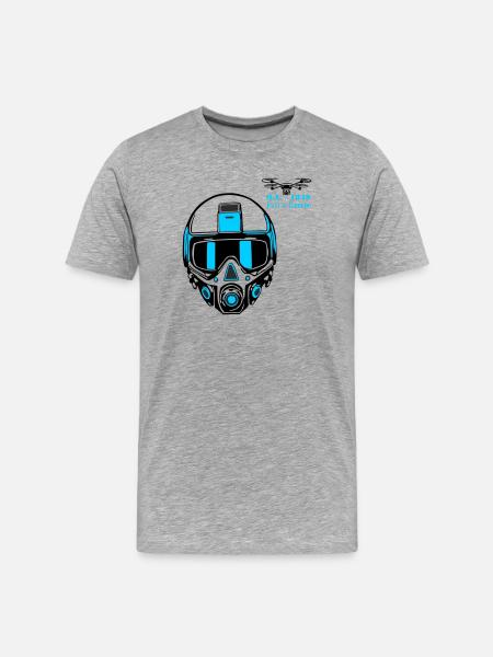 Drohnenpilot 2 - Männer Premium Bio T-Shirt - Grau meliert