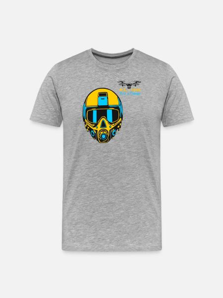 Drohnenpilot - Männer Premium Bio T-Shirt - Grau meliert
