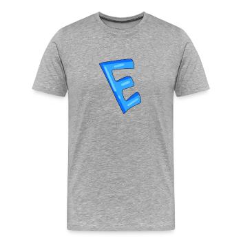 Letter E Initial point - Men's Premium Organic T-Shirt - heather grey - Front - Damien (186cm)