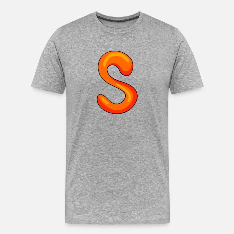 Buchstabe S Anfangsbuchstabe - Männer Premium Bio T-Shirt - Grau meliert