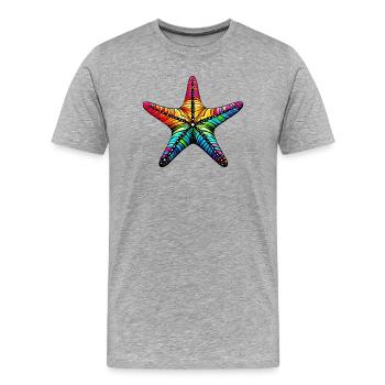 Étoile de mer - T-shirt bio Premium Homme - gris chiné - Devant - Damien (186cm)