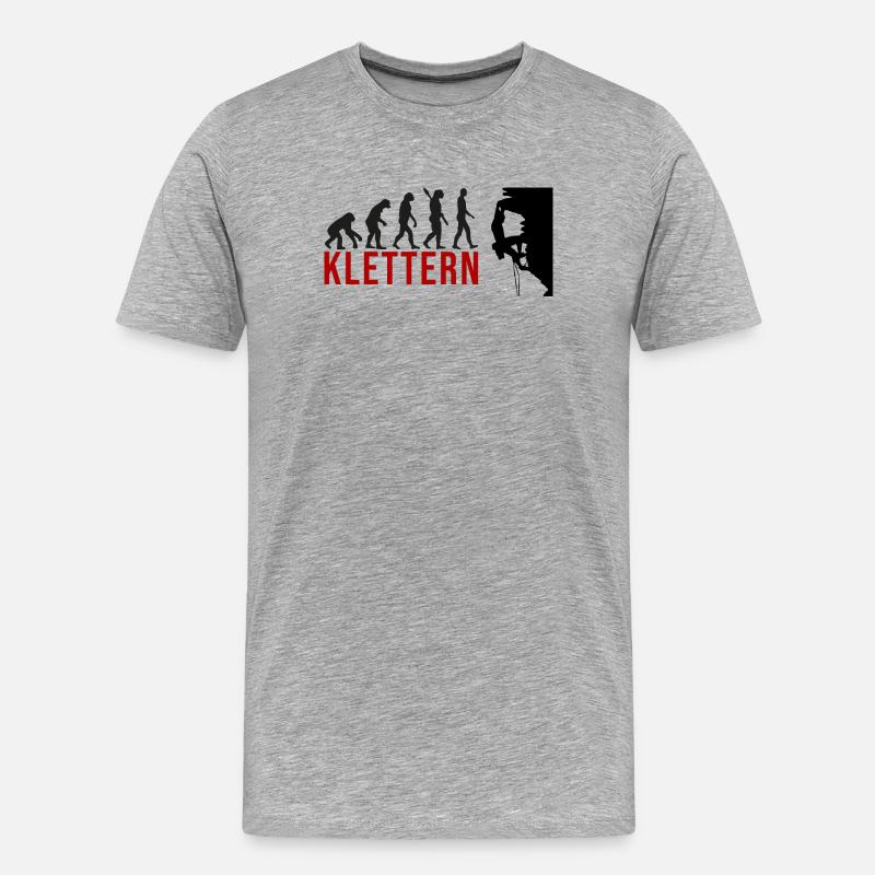 Ecolution Klettern - Männer Premium Bio T-Shirt - Grau meliert