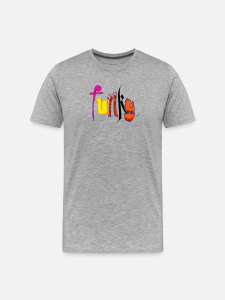 Funky - Männer Premium Bio T-Shirt - Grau meliert
