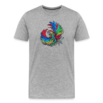 Amoureux des animaux Animaux Oiseau Perroquet Zoo - T-shirt bio Premium Homme - gris chiné - Devant - Damien (186cm)