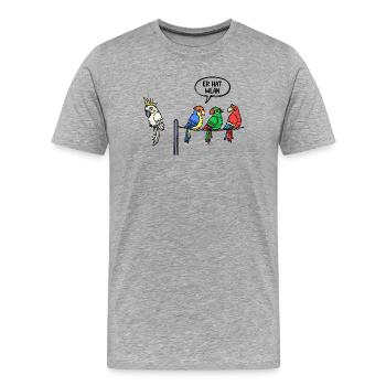 Zootiere Statement Papagei Vogelliebhaber Vögel - Männer Premium Bio T-Shirt - Grau meliert - Vorne - Damien (186cm)