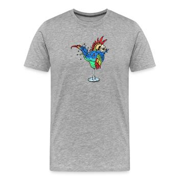 Vogel Papagei Tier Vogelliebhaber Zootiere - Männer Premium Bio T-Shirt - Grau meliert - Vorne - Damien (186cm)