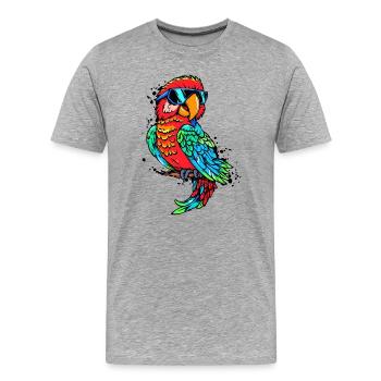 Vogelliebhaber Tier Papagei Vogel Zootiere - Männer Premium Bio T-Shirt - Grau meliert - Vorne - Damien (186cm)