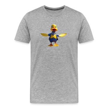 Schicke Ente im Schal - Männer Premium Bio T-Shirt - Grau meliert - Vorne - Damien (186cm)