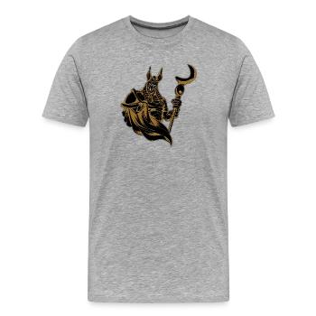 L’ancienne Anubis d’Égypte - T-shirt bio Premium Homme - gris chiné - Devant - Damien (186cm)