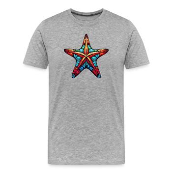 Étoile de mer - T-shirt bio Premium Homme - gris chiné - Devant - Damien (186cm)