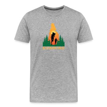 Running - Männer Premium Bio T-Shirt - Grau meliert - Vorne - Damien (186cm)